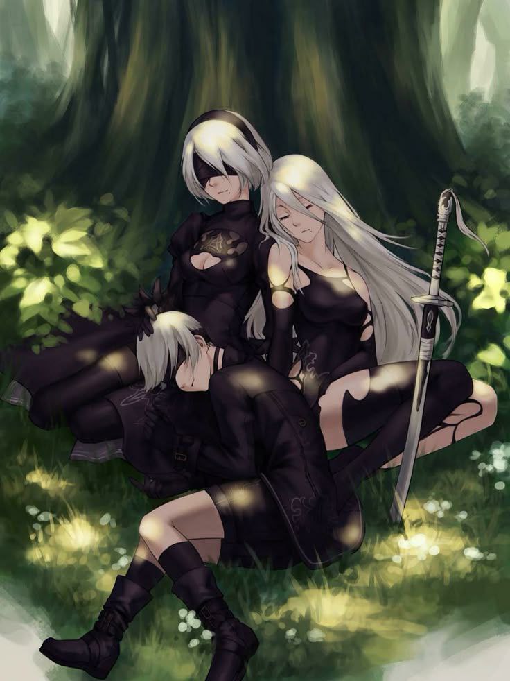 2B, 9S, and A2 Together – Designed Without Emotion, Yet Feeling Deep Hurt in Nier: Automata